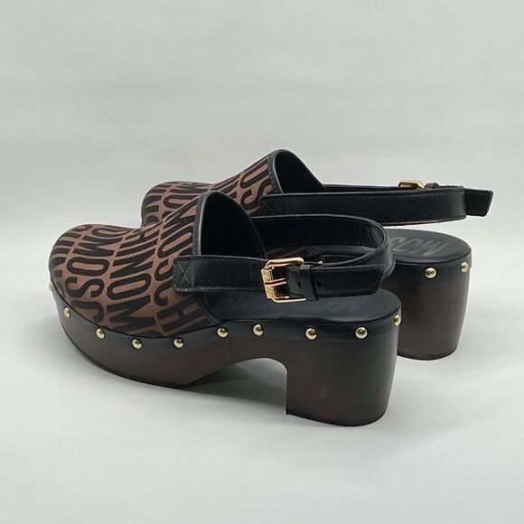 Moschino Brown and Black Clogs - Picture 9 of 14